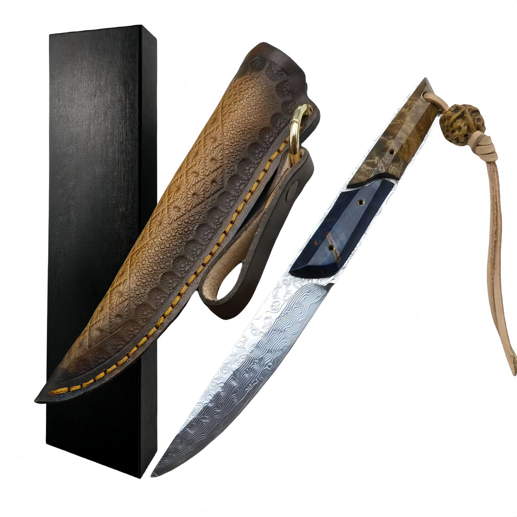 Damascus Steel Fruit Knife – SKD-11 Blade & Wood Handle
