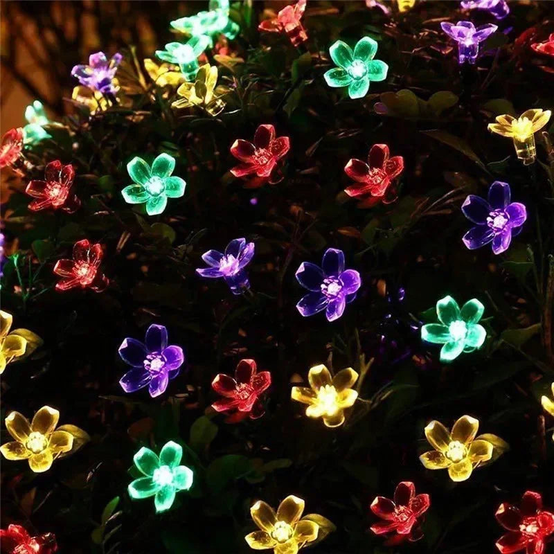 5M 20 LED Solar Cherry Flower String Lights | 8 Modes IP65