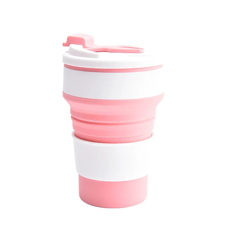 350ml Foldable Silicone Travel Cup with Lid | BPA-Free Reusable