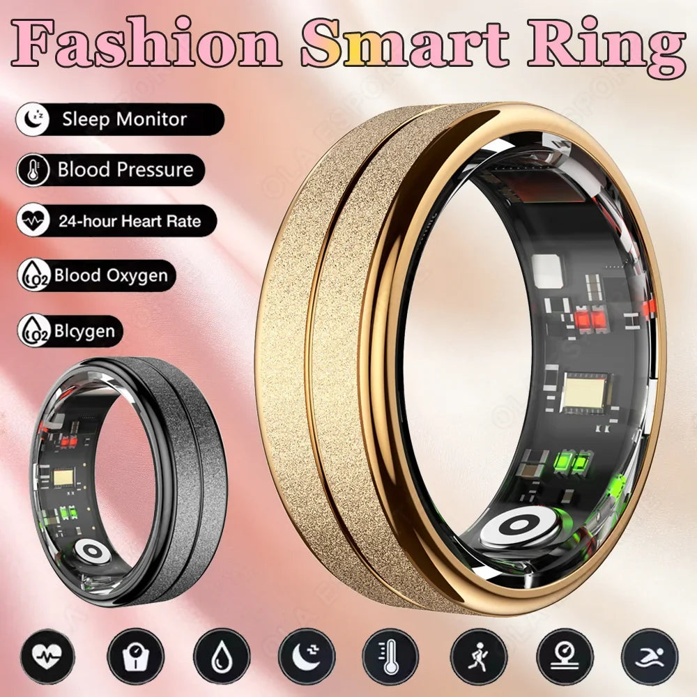 24-Hour Heart Rate Blood Oxygen Health Monitor Smart Ring Men Women