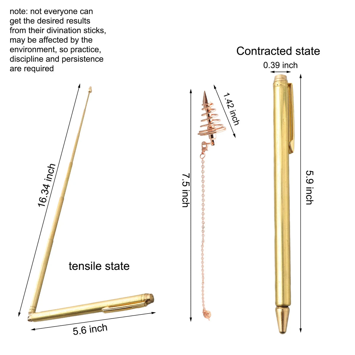 99.9% Copper Dowsing Rods & Pendulum Set – 3 or 4 Piece