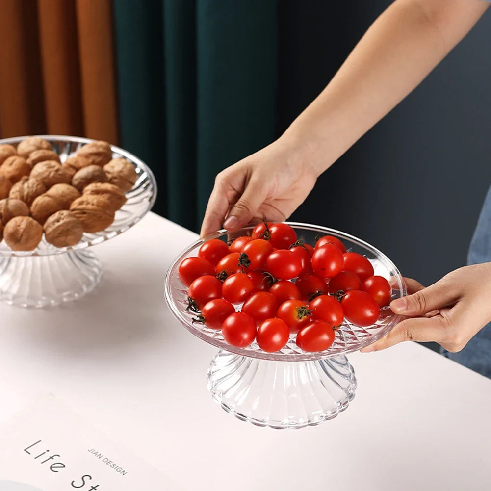 Clear Embossed Fruit & Snack Serving Tray | PET Plate 15–30cm