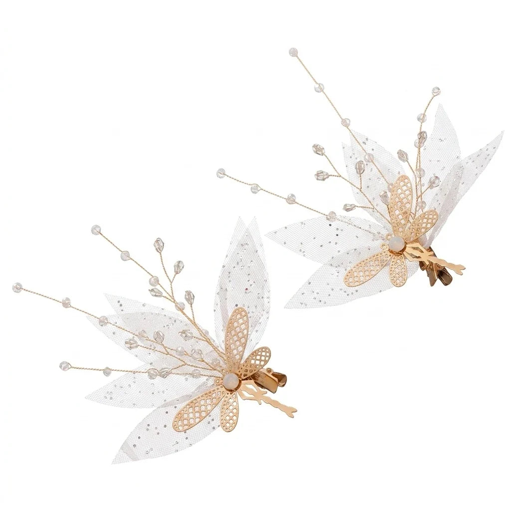 Crystal Butterfly Hair Clips – Rhinestone Barrettes Pair