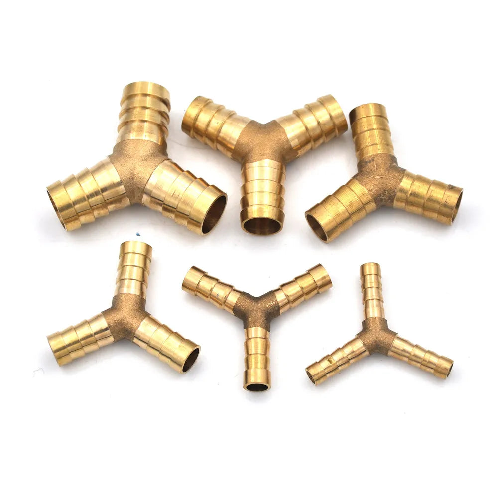 Brass Barbed Y Splitter Connector – Air & Fuel Hose Fitting