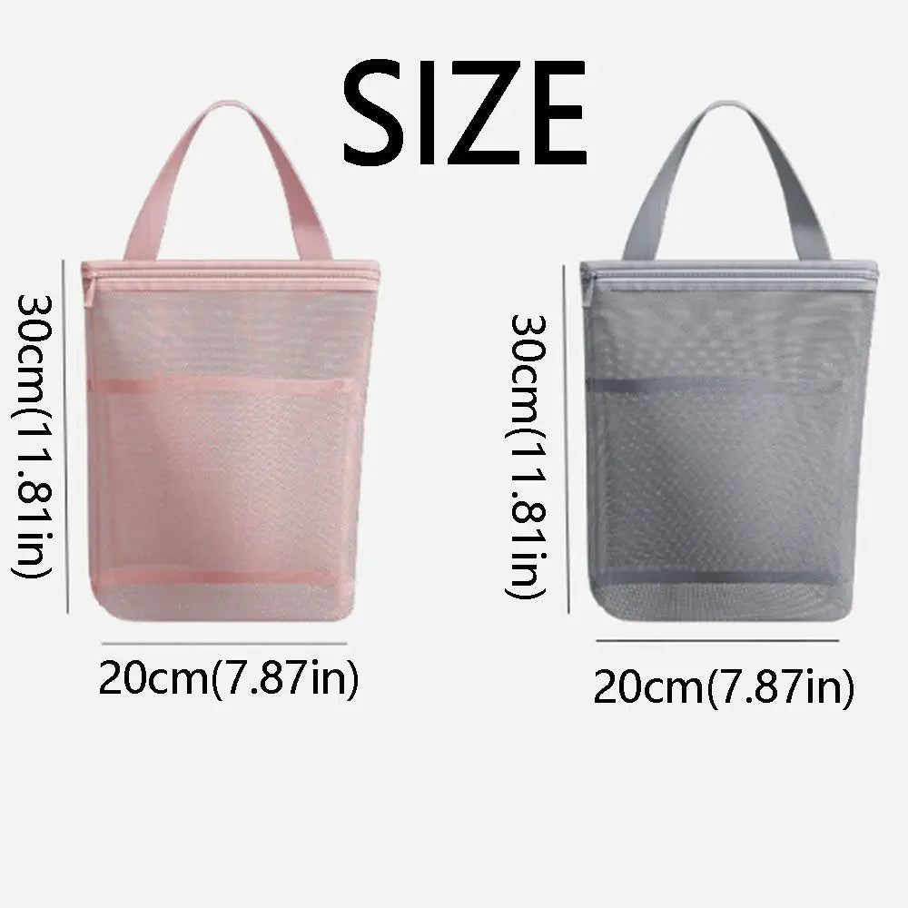 Hanging Mesh Toiletry Bag – Breathable Zipper Organizer