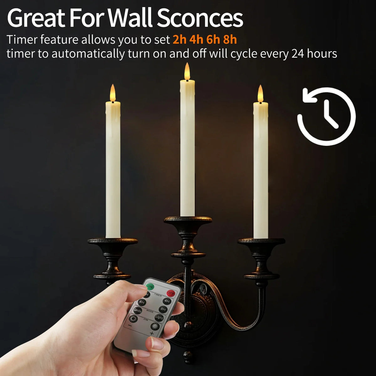 Flameless Candles Remote Timer Battery Operated LED Flickering Taper