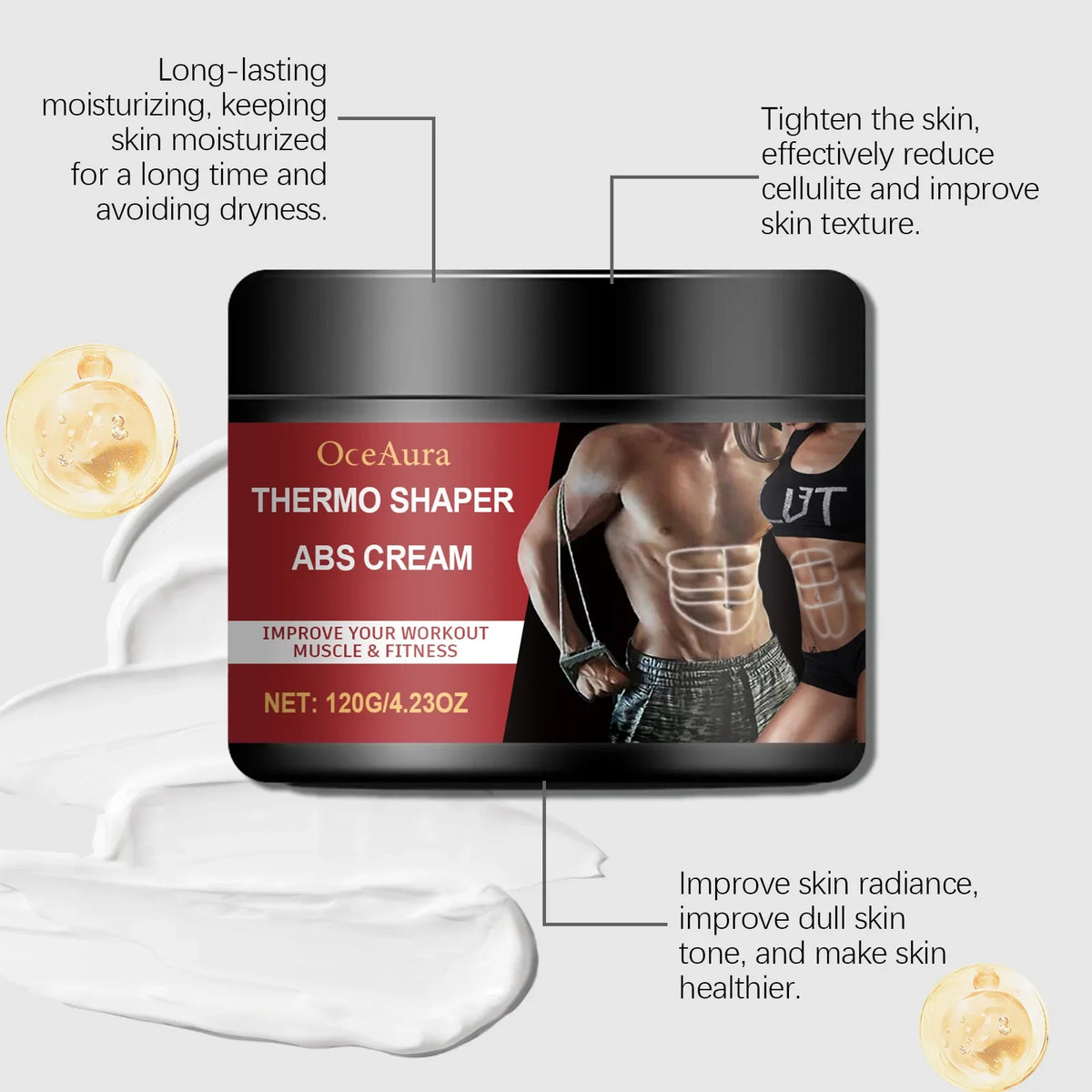 OceAura Belly Firming & Tightening Cream – Body Moisturizer 120g