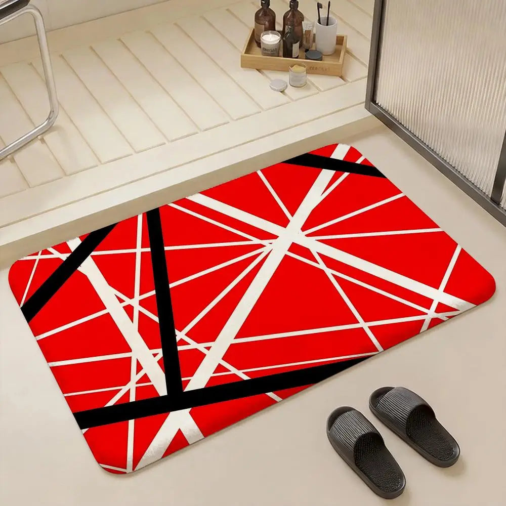 Rock Band Flannel Floor Mat – Non-Slip Soft Plush Indoor Rug