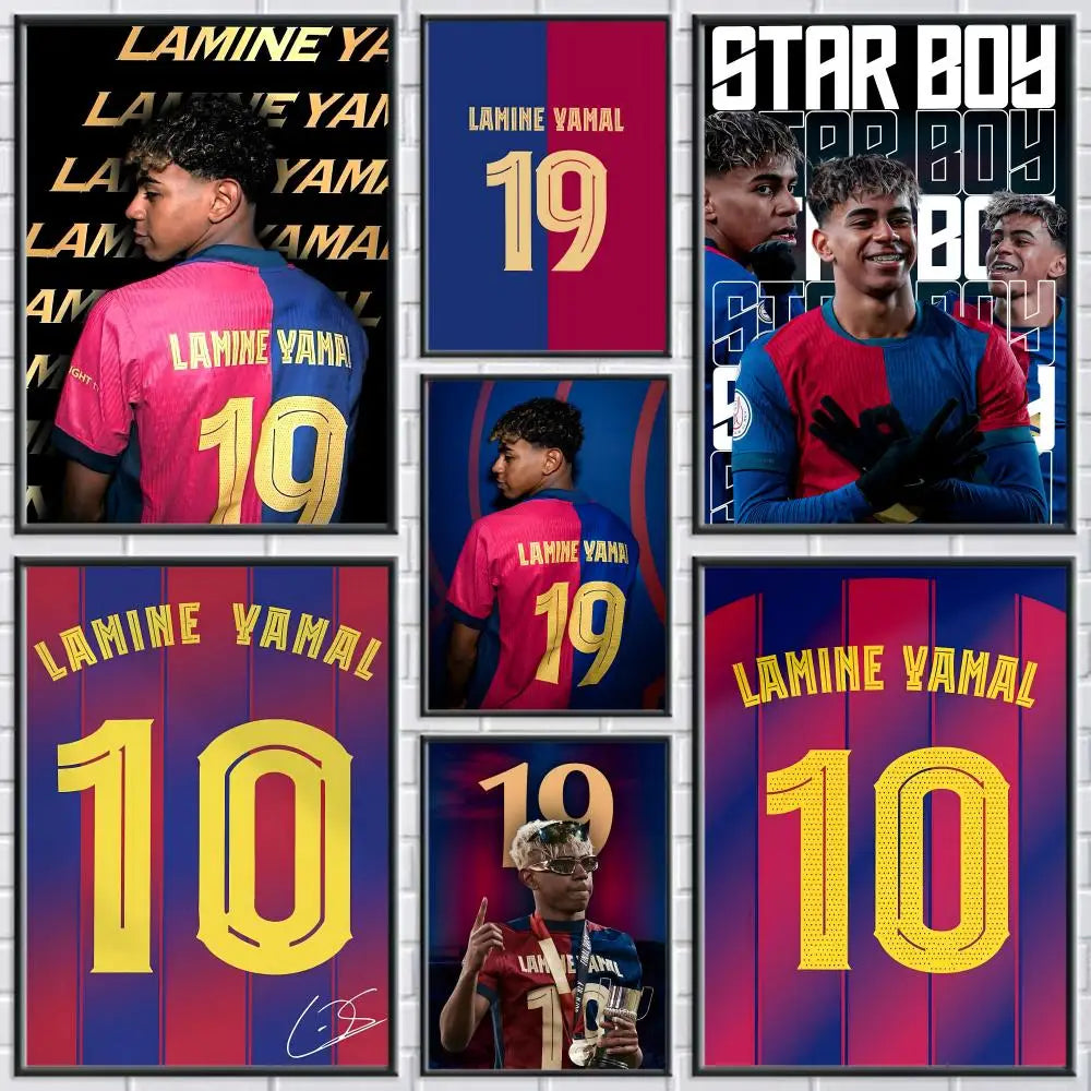 Lamine Yamal Football Star Canvas Wall Art Poster – Unframed