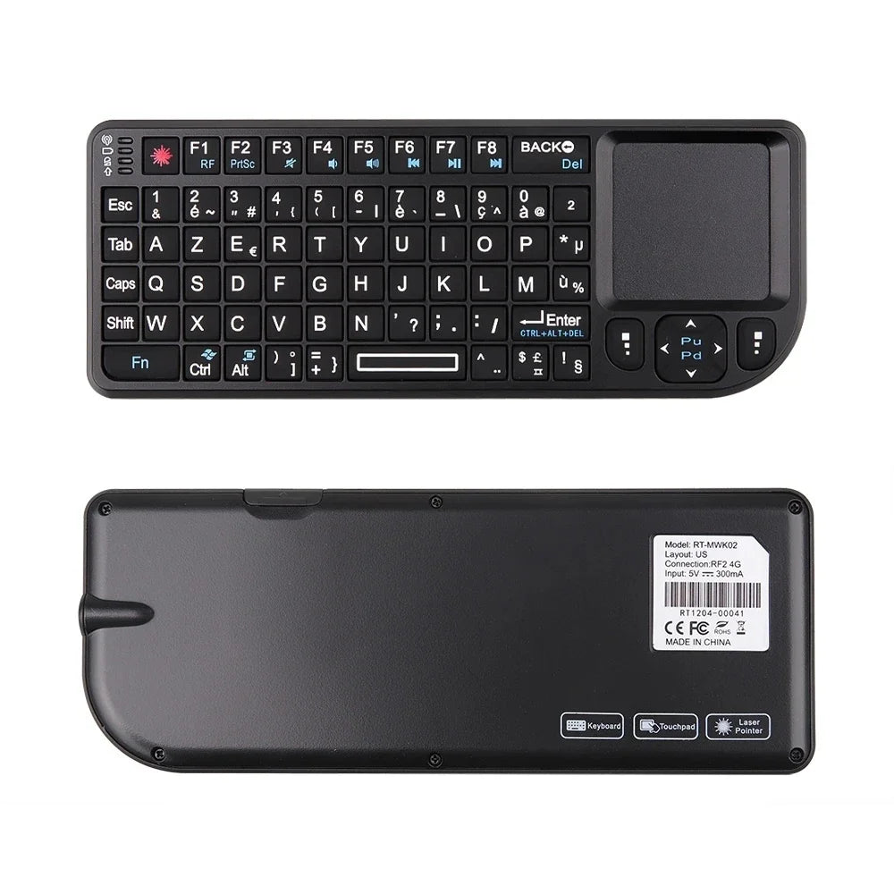 AyeBeau RGB Mini Wireless Keyboard Touchpad | French Spanish Russian