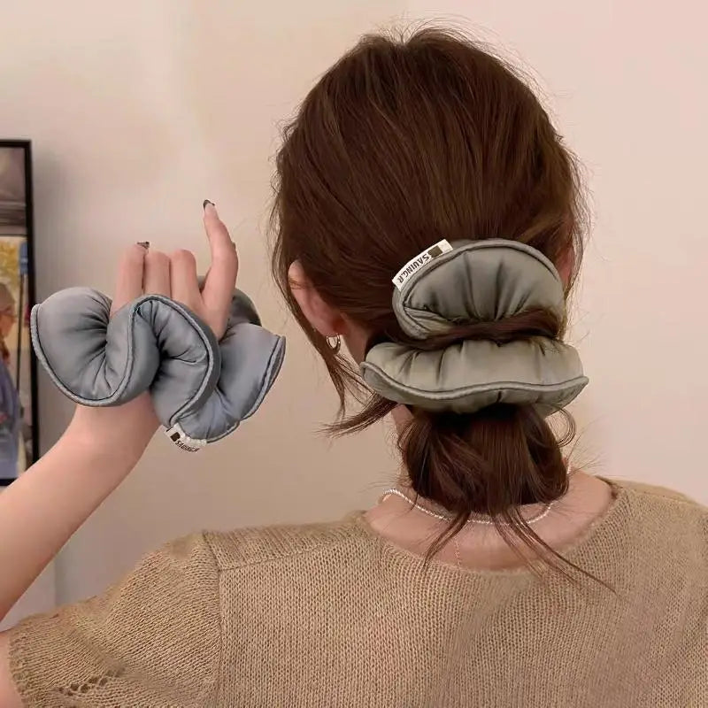 Satin Sponge Hair Scrunchies – Soft Elastic Ponytail Holders