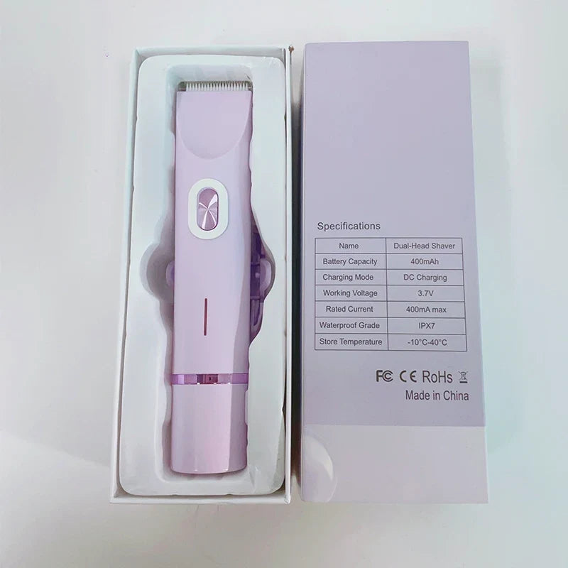 Women's Waterproof Dual-Function Electric Body Hair Trimmer