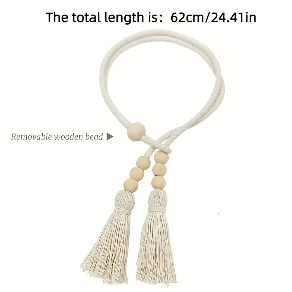 Curtain Tiebacks Tassels Fixed Nordic Tying Rope Wooden Bead Simple