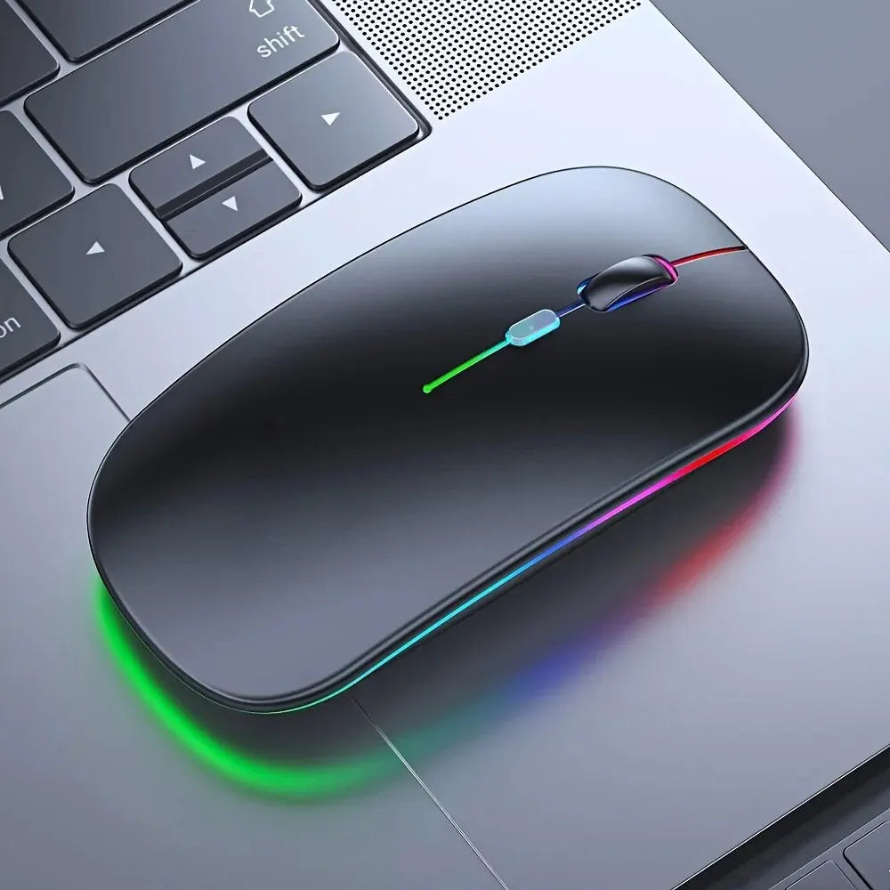 Wireless Mouse Gaming Backlight USB Compatible RGB Rechargeable Mice
