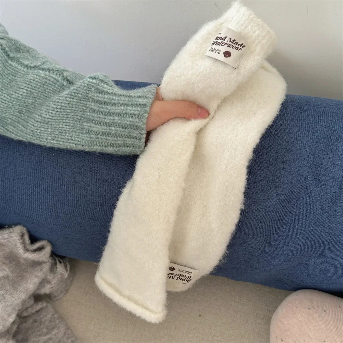 Korean Marshmallow Patch Thick Slouch Socks | Leg Warmers