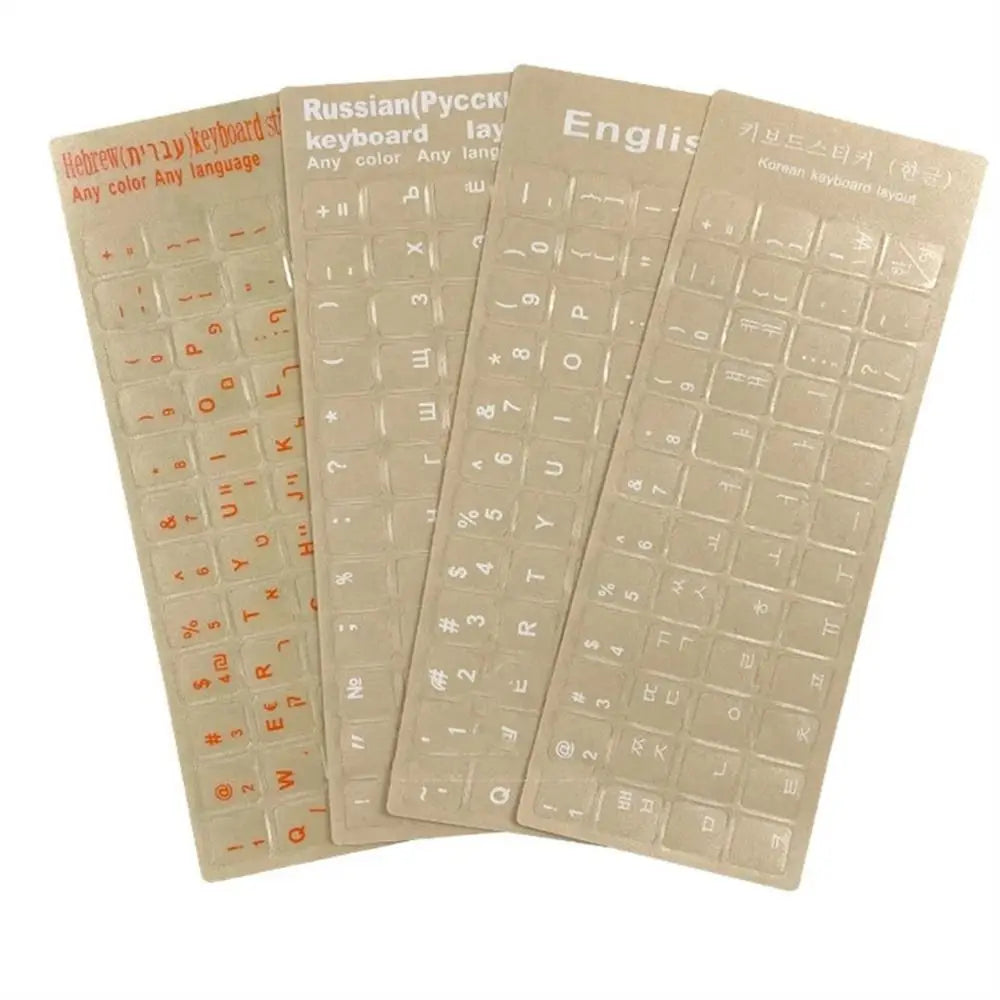 Multilingual Keyboard Stickers – Russian Korean Hebrew English