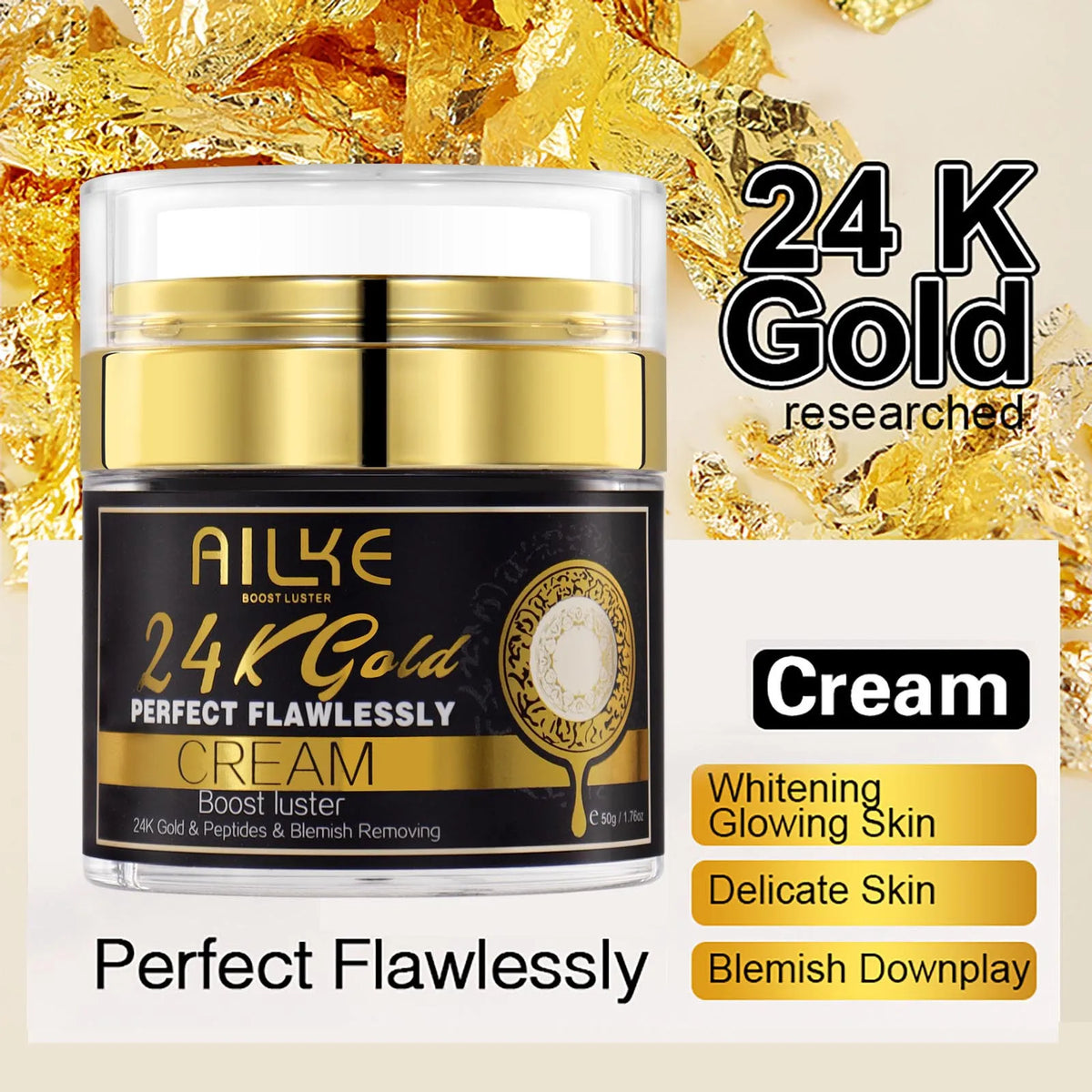 AILKE 24K Gold Skin Brightening Set | Turmeric, Glutathione & Vitamin C