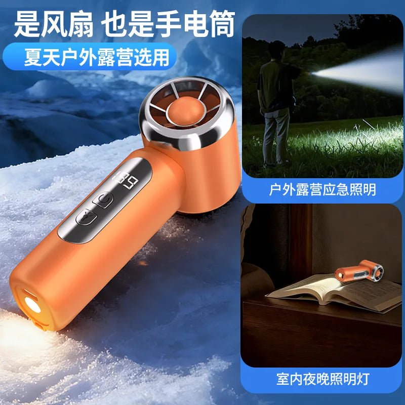 Portable USB Rechargeable Mini Handheld Fan – Digital Display