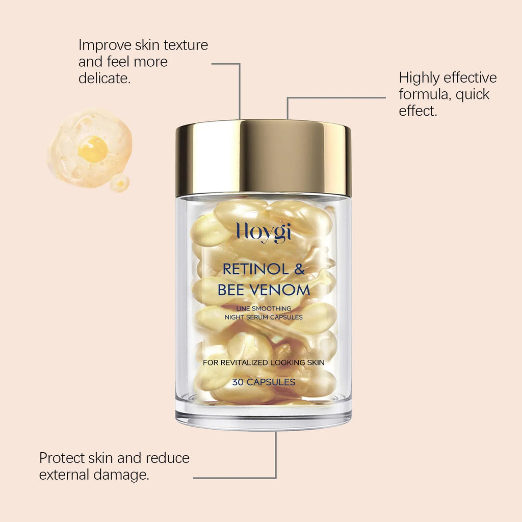 Hoygi Retinol & Bee Venom Night Serum Capsules | Anti-Aging