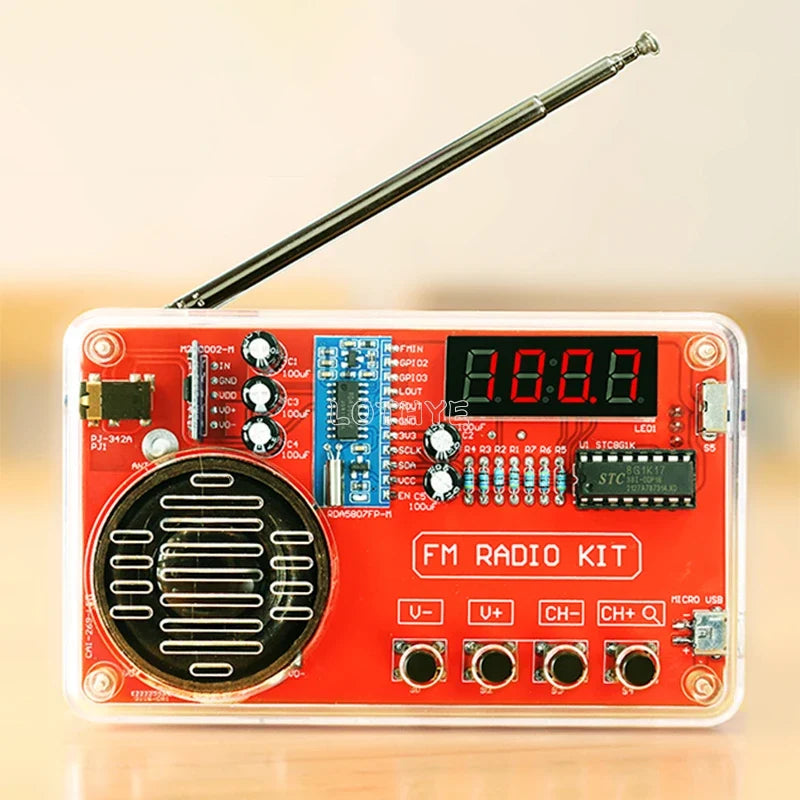 RDA5807 FM Radio DIY Kit – 3W Speaker, 50–108MHz Receiver