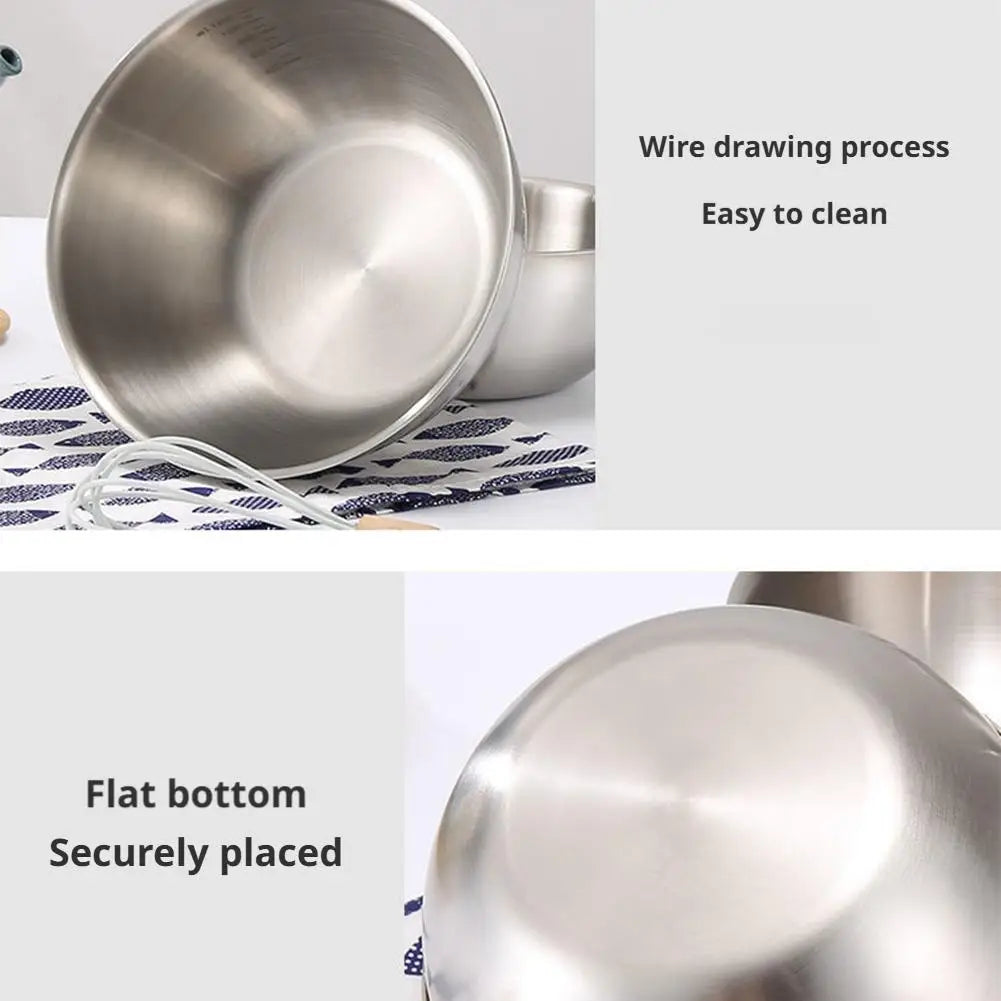 Korean 304 Stainless Steel Bowl Food Grade Round Mixing Salad