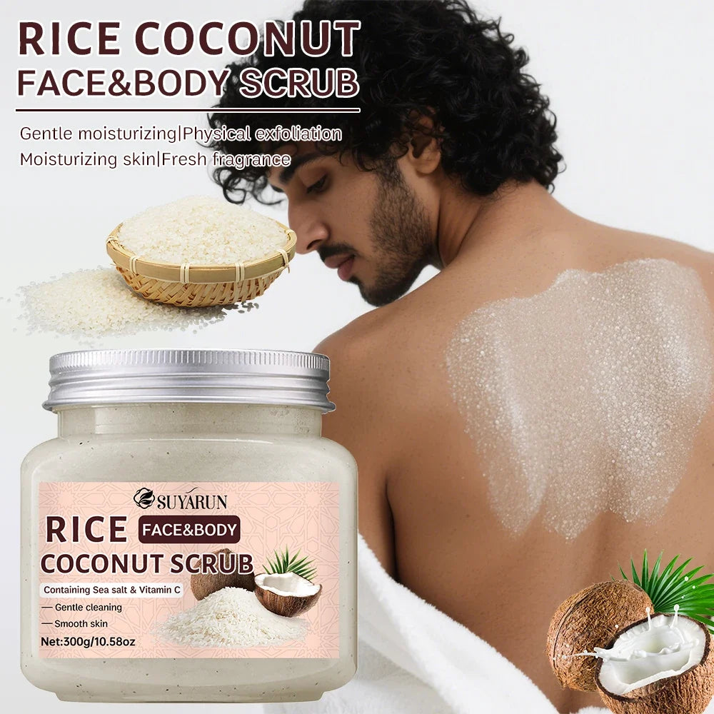 SUYARUN Rice & Coconut Brightening Exfoliating Face Body Scrub