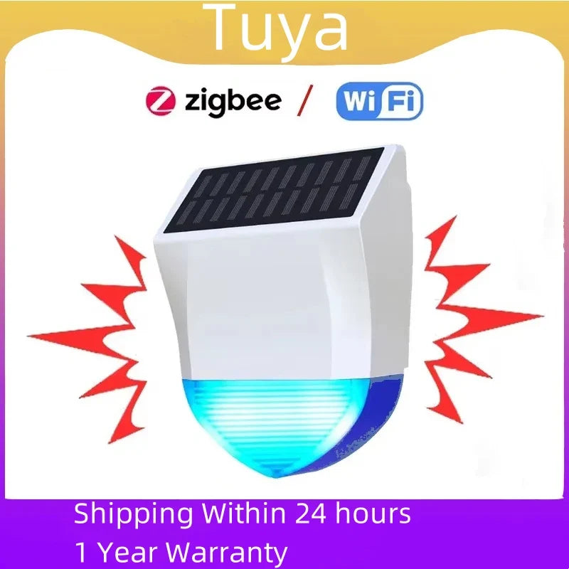 Tuya Smart Zigbee Wifi Siren Alarm Waterproof Outdoor Solar USB Power