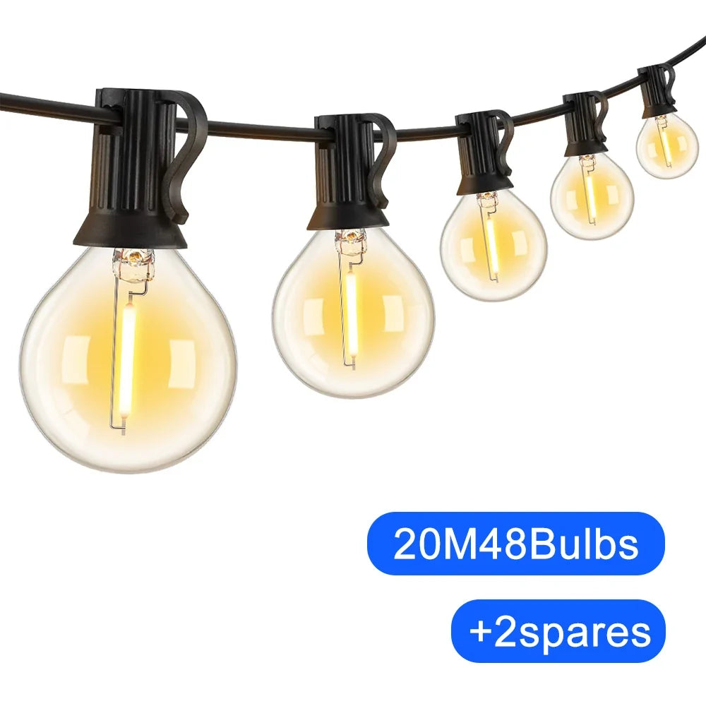 G40 LED Outdoor String Lights | Shatterproof Patio Globe Bulbs