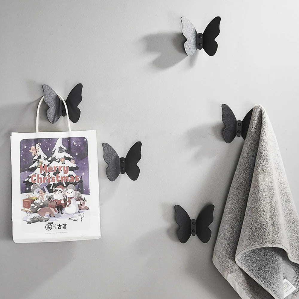 Butterfly Aluminum Alloy Wall Hook | Frosted Decorative Hook