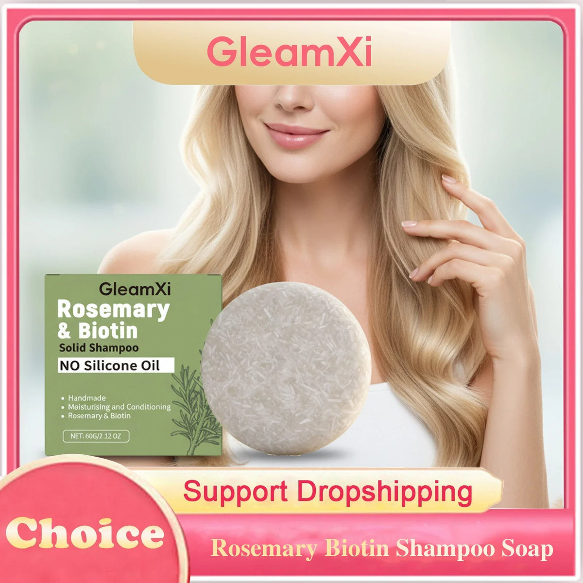 Rosemary Biotin Shampoo Soap Anti-hair Loss Fluffy Thickening