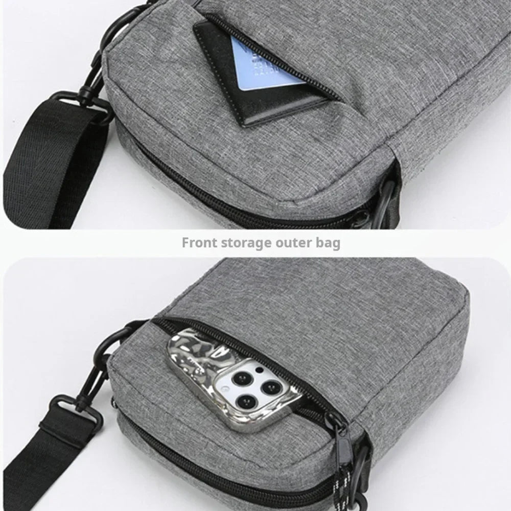 Unisex Oxford Crossbody Satchel – Small Square Shoulder Bag