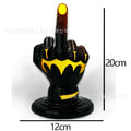 Resin Middle Finger Statue LED Light Bold Desktop Patio Ornament