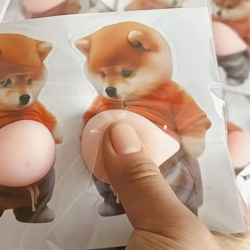 2-Pack 3D Shiba Inu Stickers – Self-Adhesive Dog Decals