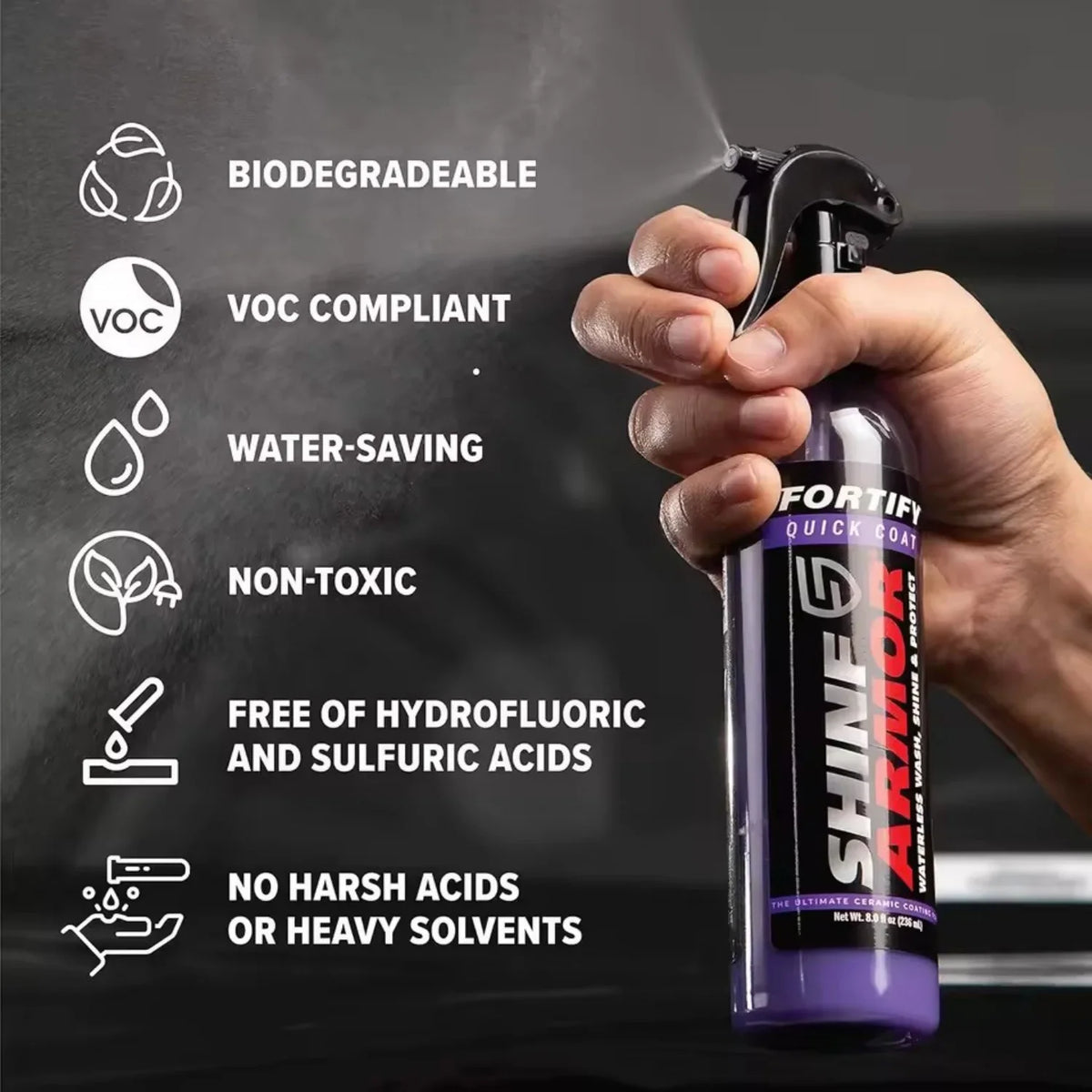 ARMOR Fortify Quick Coat Ceramic Coating Car Wax Polish Spray