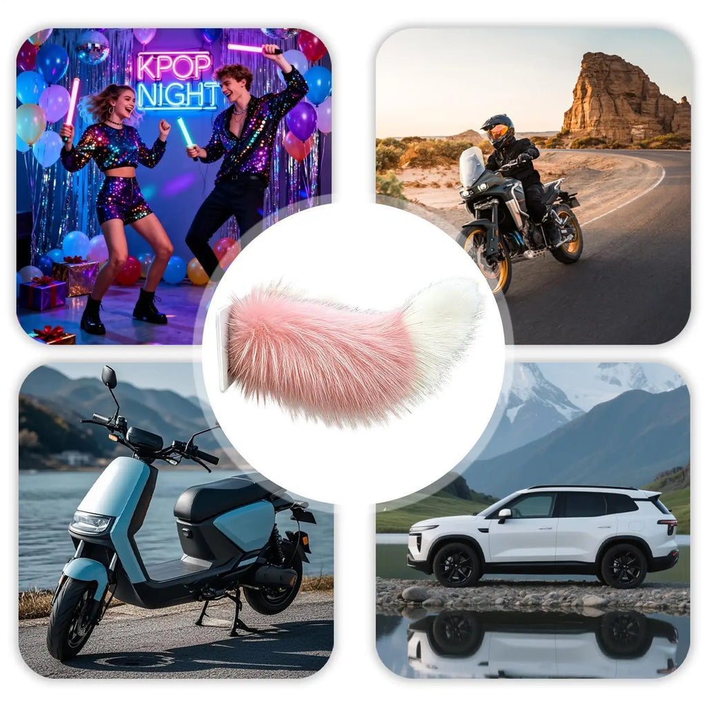 Electric Wagging Plush Tail Car Decoration | Remote Control Faux Fur