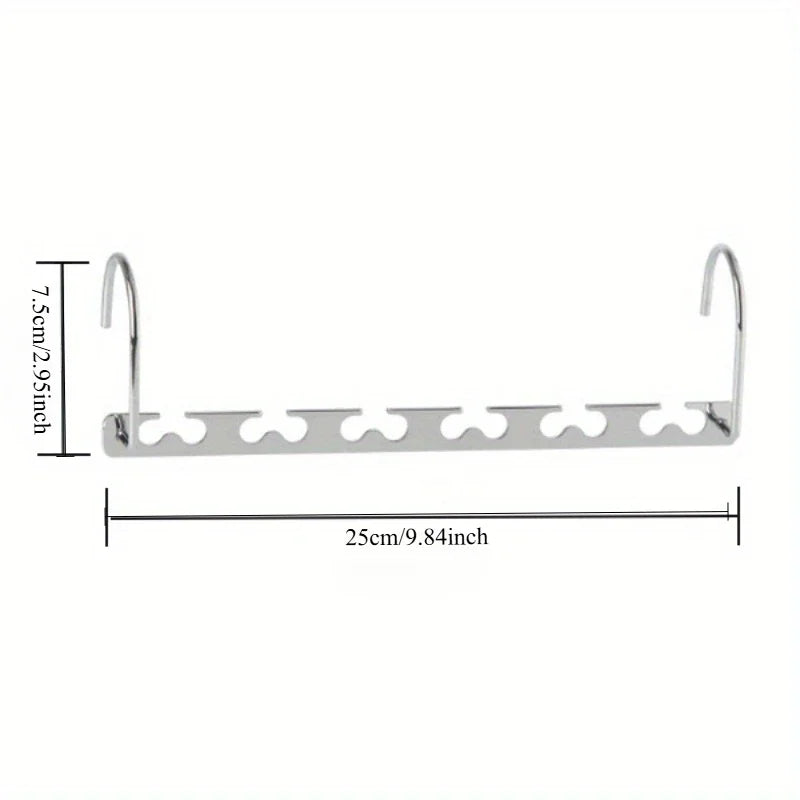 6-Hole Metal Coat Hanger – Space-Saving Closet Organizer