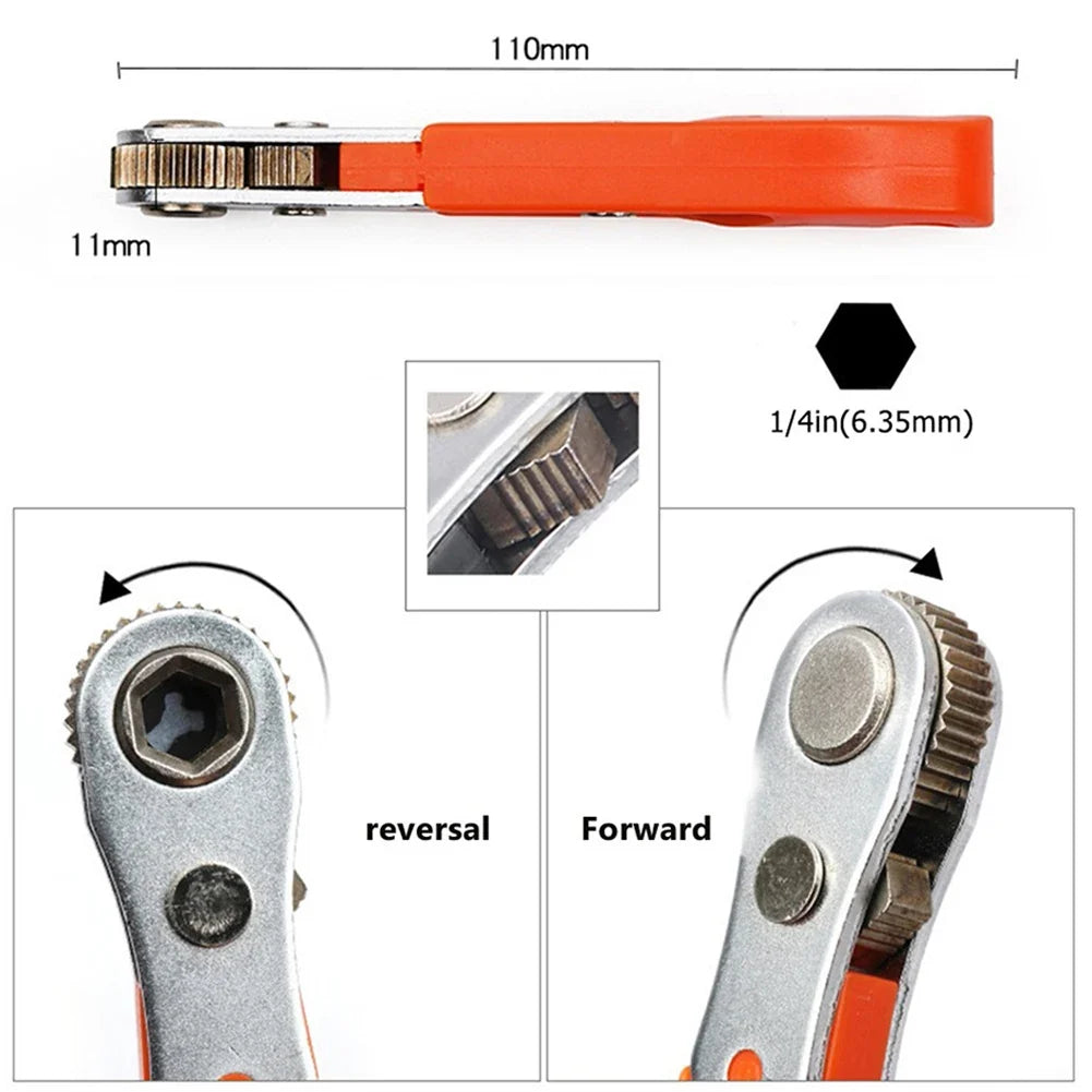 Hexagon Ratchet Spanner Wrench 1 Quick Release Household Repair