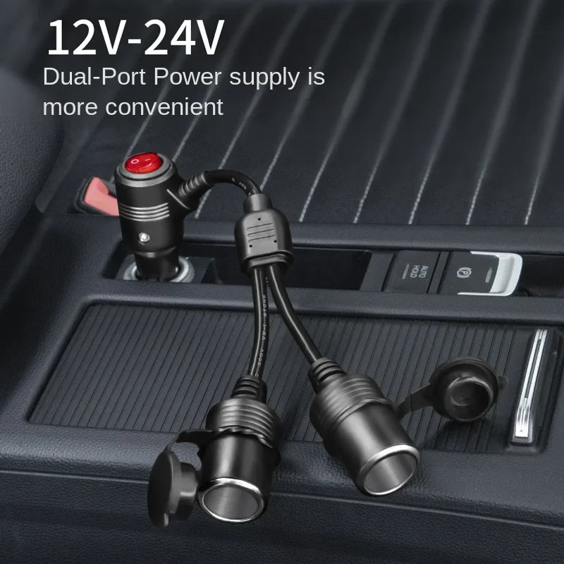 3-in-1 Car Lighter Splitter 180W 12V/24V Fast Charger Adapter