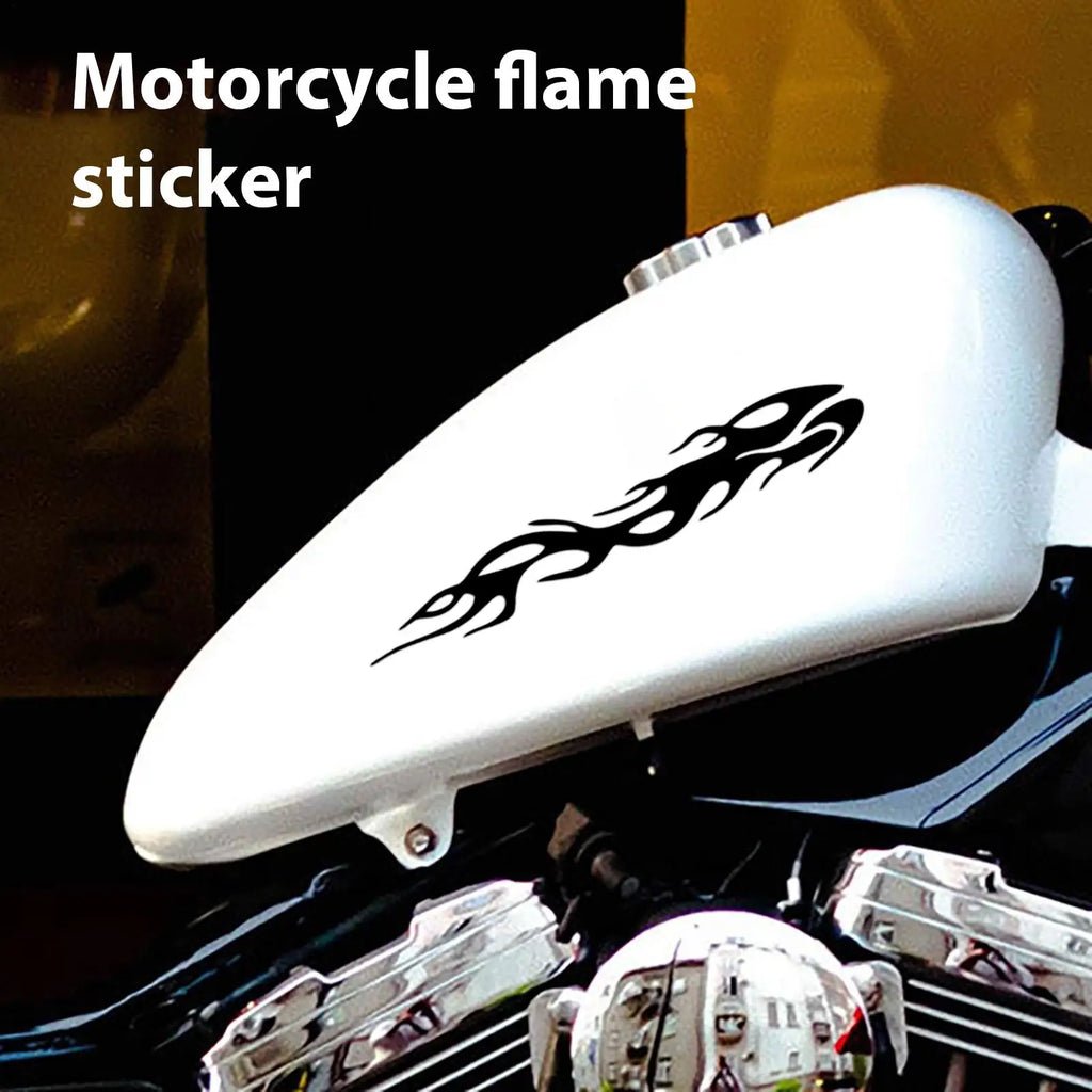 Reflective Flame Motorcycle Stickers – Waterproof PVC Decals