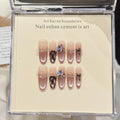 10pcs Pink Cat's Eye Press On Nails – Long Almond False Tips