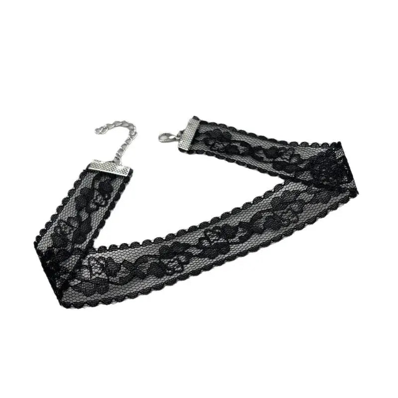 Black Lace Flower Choker Necklace – Gothic Harajuku Women