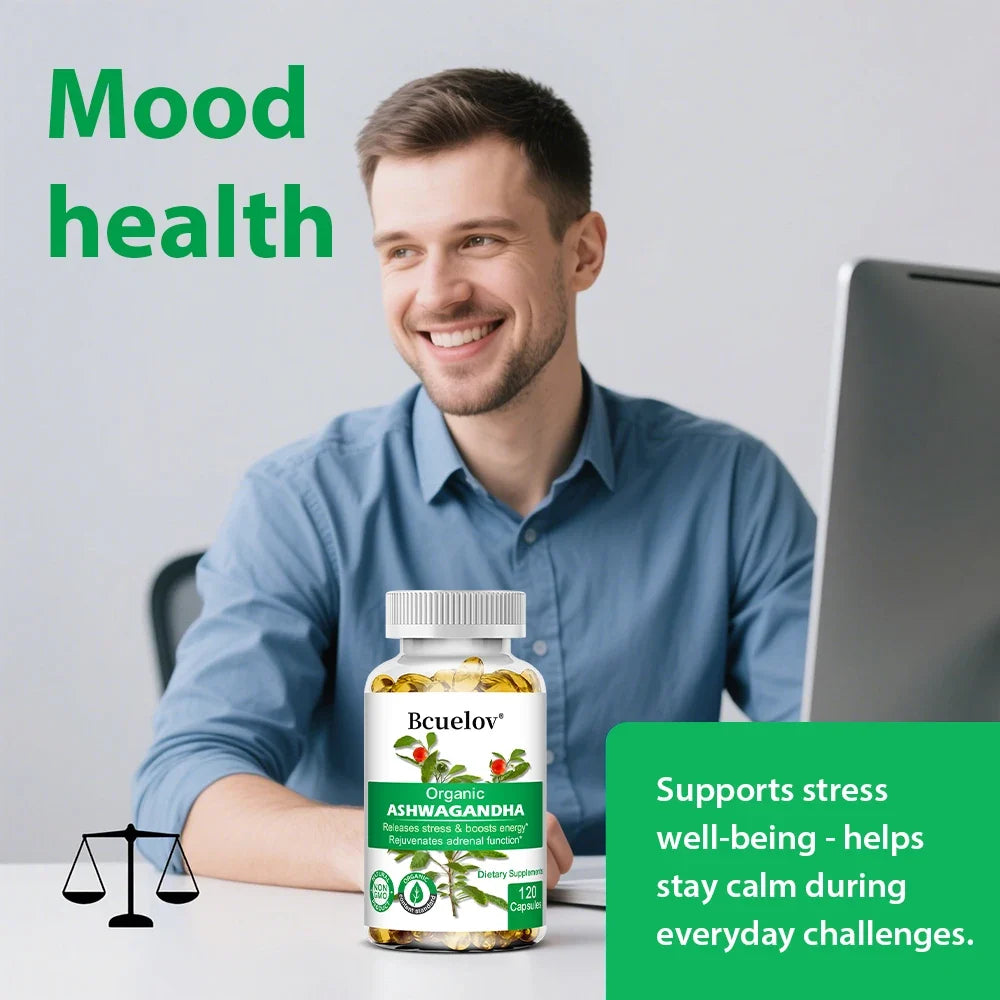 Organic Ashwagandha Capsules – Mood, Sleep, Focus & Energy