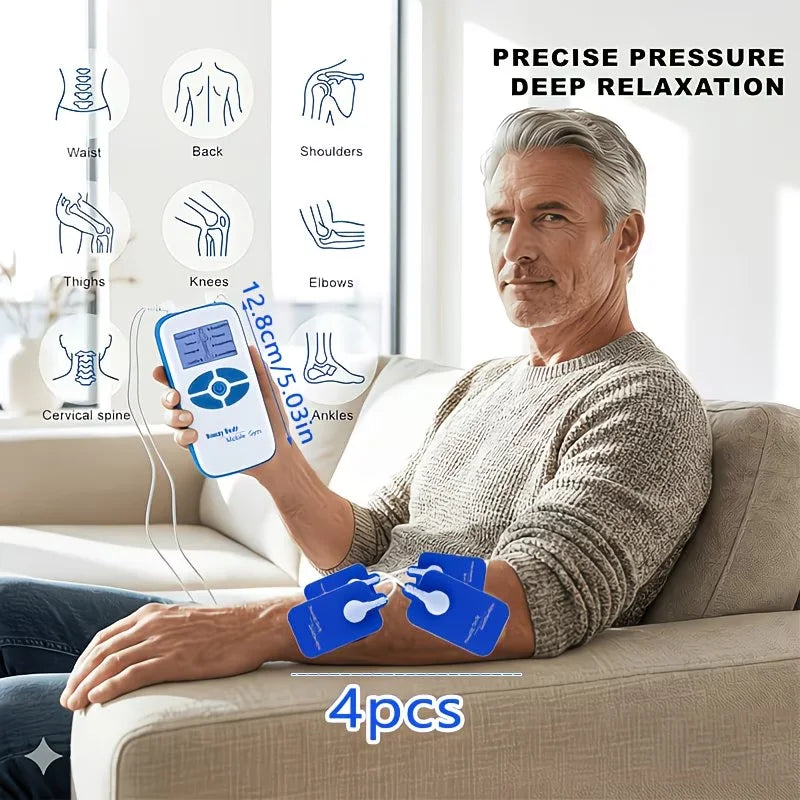 Portable Digital Massager – 4 Pads, Multiple Modes | Back & Waist