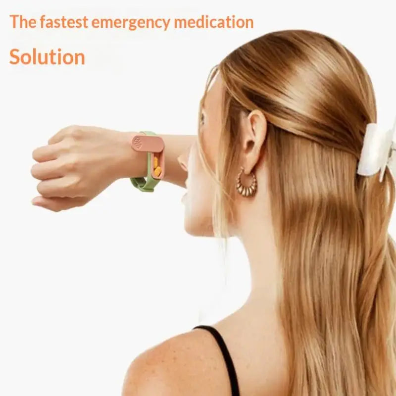 Portable Wristband Pill Box | 360° Rotation & Lock