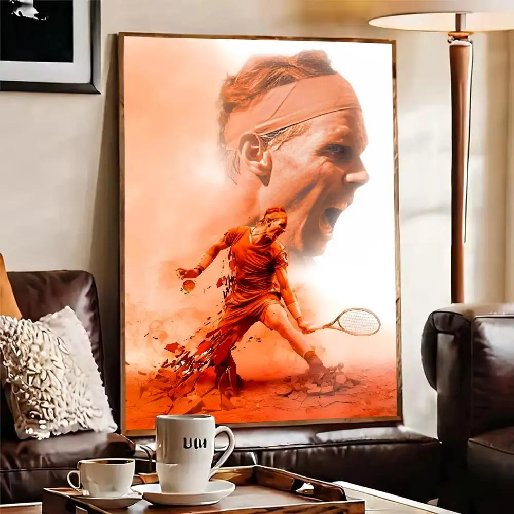 Rafael Nadal Canvas Poster – Unframed Tennis Wall Art Print