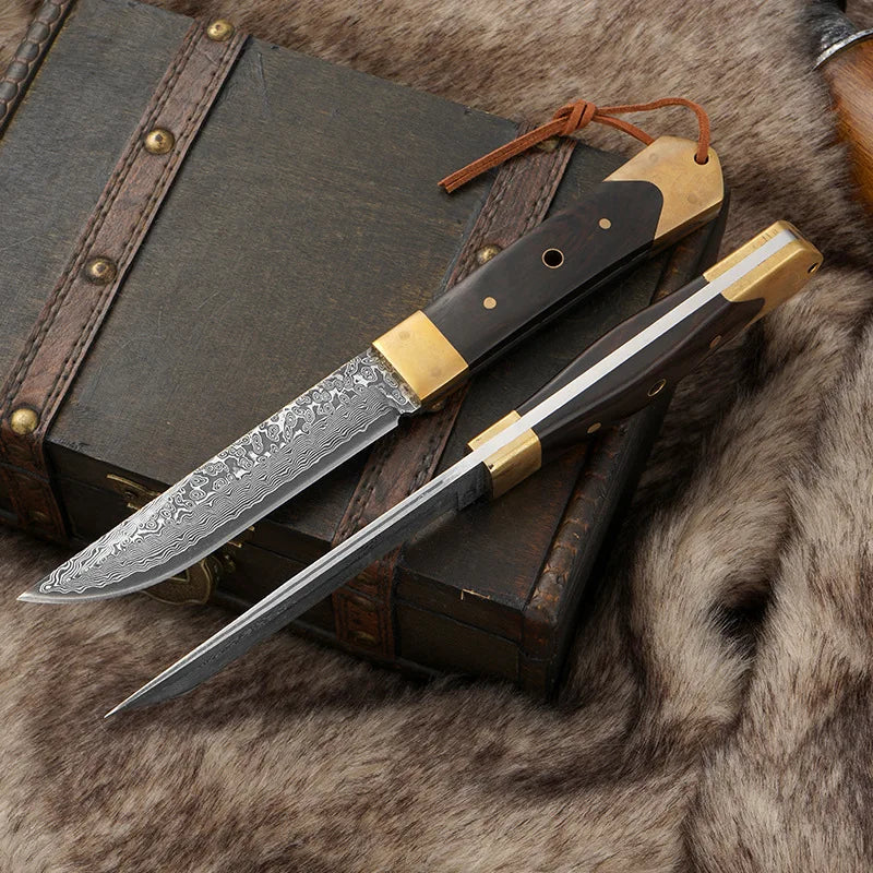 Forged Meat Cleaver & Boning Knife – Teardrop Patterned Blade