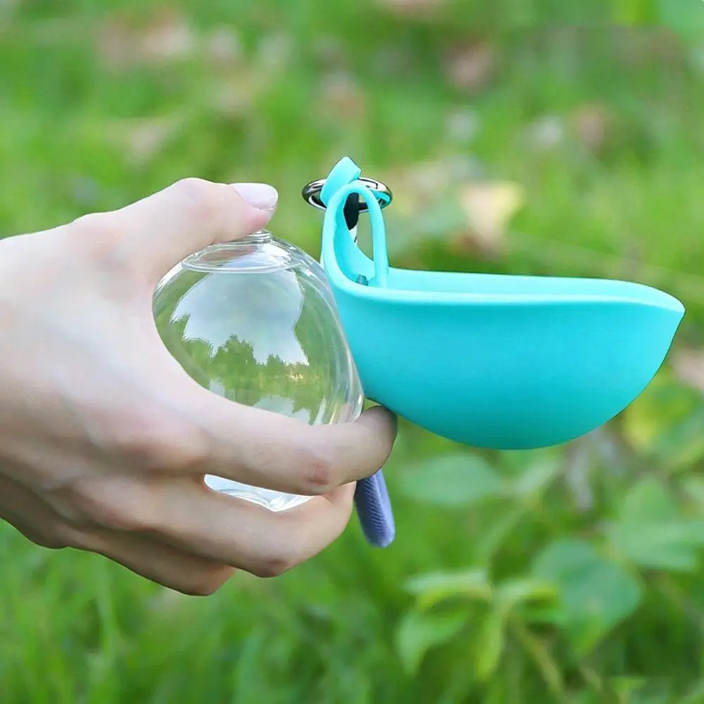 2-in-1 Pet Silicone Hiking Feeders Creative Portable Outdoor Water
