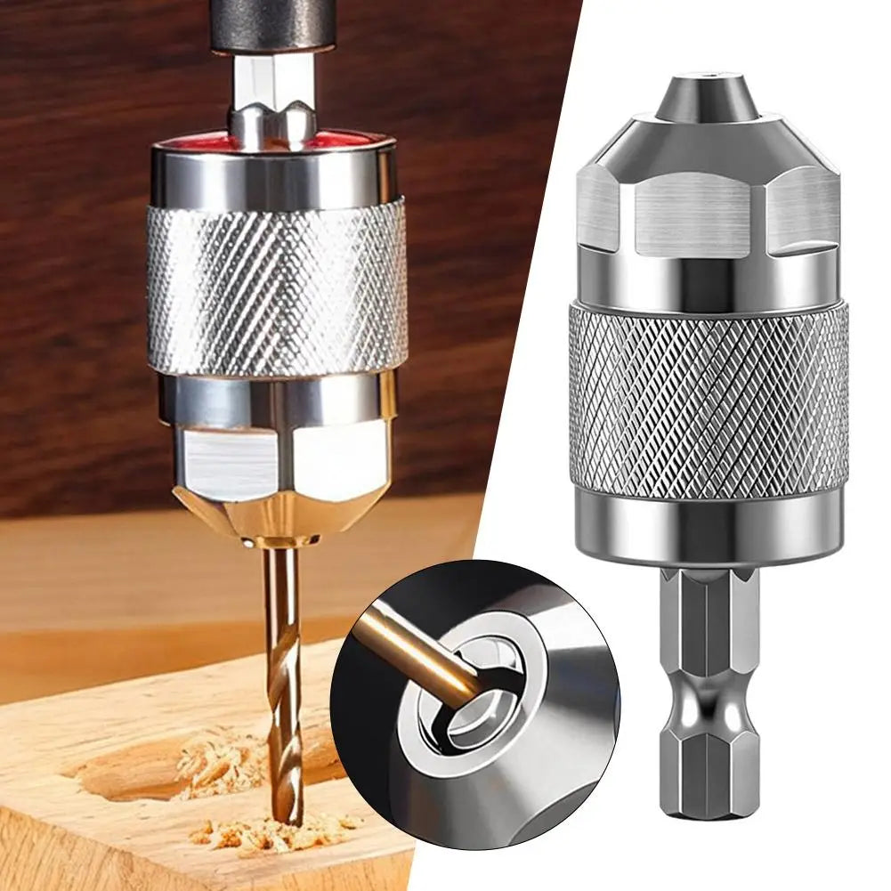 3-Jaw Keyless Drill Chuck 0 3- Capacity Bit Adapter Hex Shank