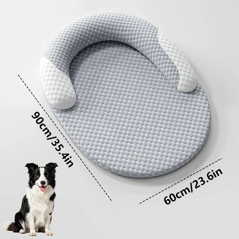 Ice Silk Cooling Dog & Cat Bed – Oval Breathable Pet Mat