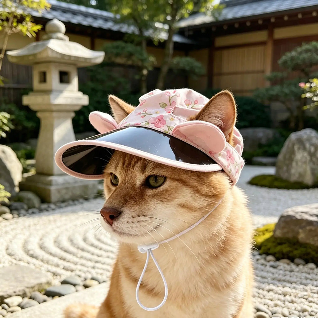 Adjustable Pet Sun Hat for Cats & Dogs – UV Guard Fisherman Cap